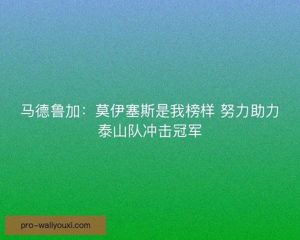 马德鲁加：莫伊塞斯是我榜样 努力助力泰山队冲击冠军